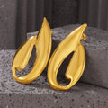Gold Irregular Leaf Openwork Statement Stud Earrings view 4