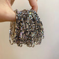 Silver Elastic Rhinestone Single Row Bracelets Eight Colors view 11