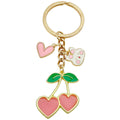 Four Pink and Red Cherry Heart Metal Keychain Designs view 5