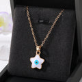 Gold Tone Star Evil Eye Pendant Necklaces in Four Colors view 4