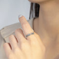 Antique Silver Tone Open Daisy Band Ring With Dark Centers view 4
