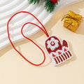 Beaded Red Mitten Pendant Necklace With Flower Design view 2