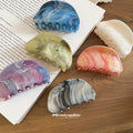 Oval Marbled Acrylic Hair Claw Clips Four Color Options view 3