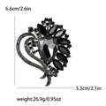 Heart Crystal Leaf Brooch with Faceted Stones for Jackets and Scarves view 10