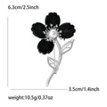 Four Petal Flower Brooch In Four Colorways With Polished Metal Detail view 8