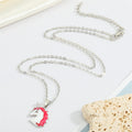 Silver Tone Enamel Unicorn Pendant Necklaces in Three Mane Colors view 4