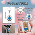 Blue Beach Sea Glass Resin Disc Keychain Metal Ring view 4