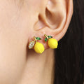 Yellow Lemon Resin Earrings Studs Huggies Daisy Drop Styles view 3