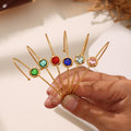 Open Cuff Bangle Gold Stainless Round Czech Glass Multi Color view 2
