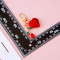 Red Heart and Rose Keychains in Plain and Braided Cord Options view 4
