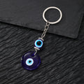 Silver Tone Hamsa Heart and Evil Eye Split Ring Keychains view 3
