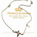 Silver Heartbeat Line Heart Pendant Fine Chain Necklace view 5