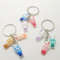 Resin Ice Cream Cup Keychain Triple Charm Random Colors view 3