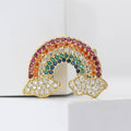 Small Rainbow Crystal Brooch with Cloud Ends for Jackets, Coats, and Scarves view 2
