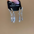 Crystal Teardrop Hoop and Linear Drop Earrings Statement Jewelry view 7
