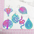 Silver Tone Rainbow Openwork Metal Hook Earrings in Seven Designs view 5