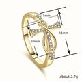 Pave Ribbon Bow Loop Statement Ring In Gold And Silver Tones view 4