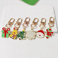 Christmas Enamel Charm Keychains Gold Clasp 9 Holiday Styles view 2