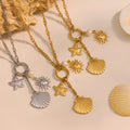 Color Crystal and Sea Charm Necklace Bracelet Collection view 3
