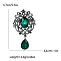 Ornate Crystal Brooch with Teardrop Dangle Decorative Clothing Pin view 9