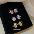 Crystal Floral Crown Stud Earrings in Three Colors view 3