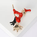 Flying Witch Brooch in Black and Red Enamel Decorative Lapel Accessory view 5