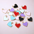 Small Enamel Heart Alloy Charms in Seven Color Options view 11
