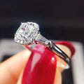 Silver Princess-Cut Clear CZ Halo Ring Baguette Sides view 2