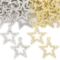 Large Open Crystal Star Charms in Gold and Silver Tones view 4