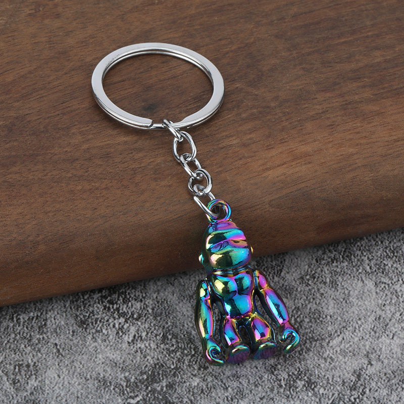 Realistic Gorilla Metal Keychain Animal Bag Charm
