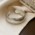 Engraved Floral Metal Open Cuff Bracelet Gold Silver Finish view 6