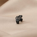 Skeleton Hand Stainless Steel Barbell Stud Earrings in Three Finishes view 8