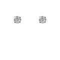 Mini Clear Round Cubic Zirconia Stud Earrings Gold Tone view 5