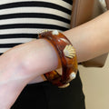 Mixed Resin And Metal Wide Bangle Bracelets 54 Styles view 9