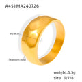 Irregular Surface Band Rings Gold Steel Sizes Six To Eight view 6