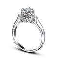 Silver-Tone Four-Prong CZ Leaf Shoulder Ring in Brass, Five Sizes view 6