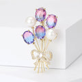 Purple Blue Crystal Balloon Bouquet Brooch With Pearls view 5