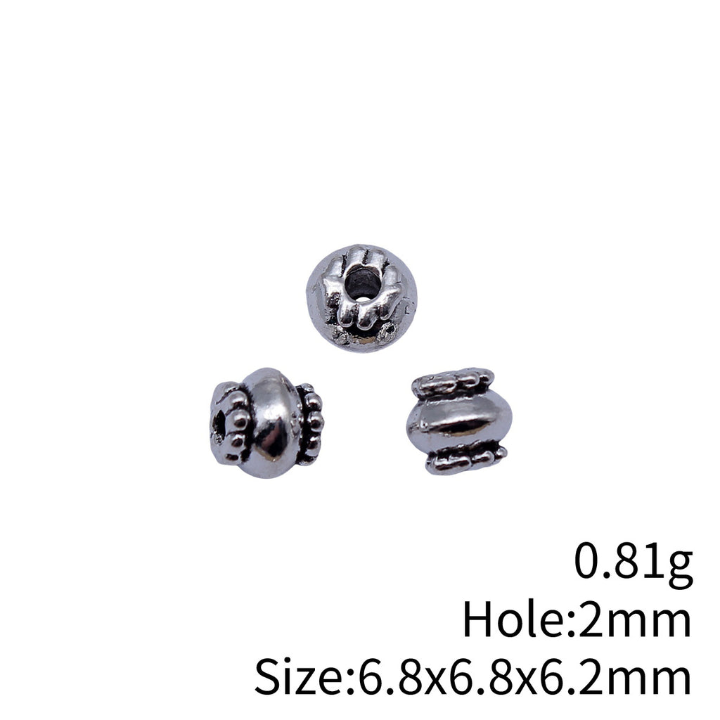 6.8x6.8x6.2mm 0.81g Multicolor Zinc Alloy Round Small Hole Spacer Beads for Bracelet Necklace DIY Making