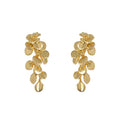 Gold Tone Leaf Cluster Long Tassel Stud Earrings For Women view 5
