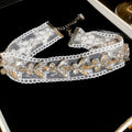 White Lace Crystal Choker Necklaces in Two Designs view 6