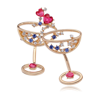 Front product view of the gold plated wine glass ring