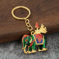 Patterned Elephant Metal Keychain, Six Color Styles view 7
