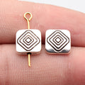 10x10x3.4mm/5.7x5.7x3mm Antique Silver Zinc Alloy Square Pattern Flat Spacer Beads for DIY Bracelet Making