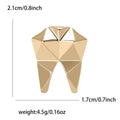 Geometric Molar Tooth Brooch With Polished Metal And Sculpted Decorative Details view 6