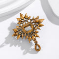 Green Flower Crystal Three Designs Metal Brooch Pin view 3