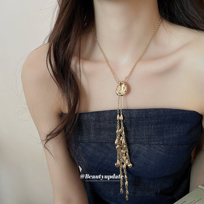 Metal Branch Fringe Pendant Necklace in Gold and Silver Tone