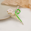 Gold Alloy Enamel Flower Hair Claw Clips Five Assorted Styles view 7