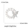 Pearl Butterfly Wreath Brooch Crystal Pave Circle Pin view 7
