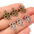 Four Leaf Clover Charms Jewelry Making Components In Detailed Metal Finishes view 2