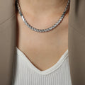Leaf Link Chain Necklaces Bracelets Gold Steel Black Rainbow view 6